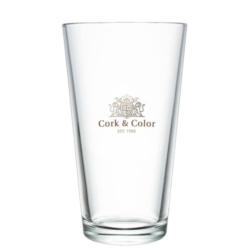 Full-colour opdruk van CorkColor-logo op bierglas vaasje 47 cl., vooraanzicht. Full-colour opdruk van CorkColor-logo op bierglas vaasje 47 cl., vooraanzicht.