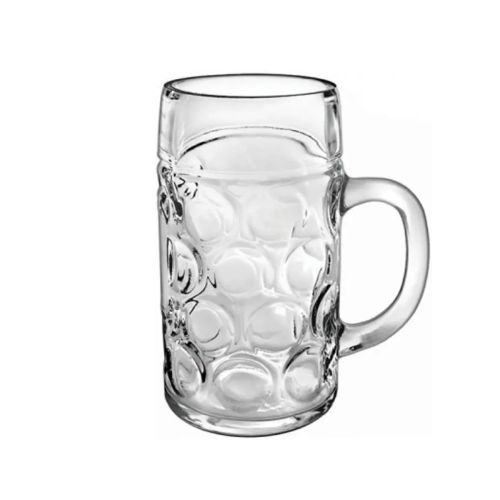 Vooraanzicht van de bierpul Don 50 cl. van helder tapmaat glas met robuust handvat. Vooraanzicht van de bierpul Don 50 cl. van helder tapmaat glas met robuust handvat.