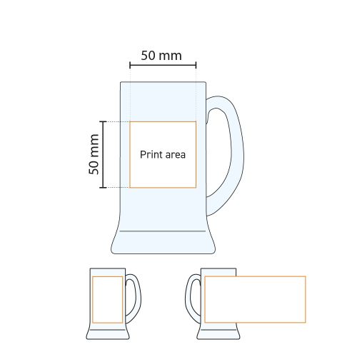 Technische werktekening van het drukgebied op de bierpul Icon 25 cl TAPMAAT glas. Technische werktekening van het drukgebied op de bierpul Icon 25 cl TAPMAAT glas.