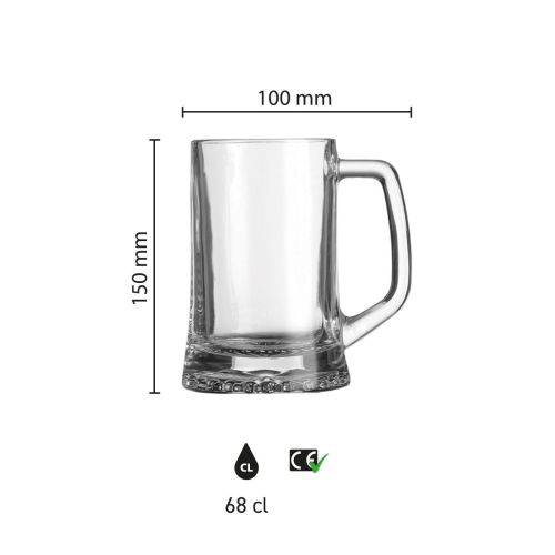 Infographic met precieze productafmetingen van bierpul Maxim 68 cl. glas, inclusief hoogte en diameter. Infographic met precieze productafmetingen van bierpul Maxim 68 cl. glas, inclusief hoogte en diameter.