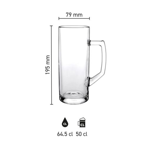 Infographic met technische afmetingen van de Reno bierpul 50 cl., inclusief tapmaatmarkering. Infographic met technische afmetingen van de Reno bierpul 50 cl., inclusief tapmaatmarkering.