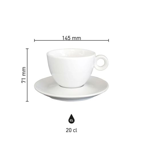 Bola Cappuccino wit 20 cl. SET bedrukken Bola Cappuccino wit 20 cl. SET bedrukken