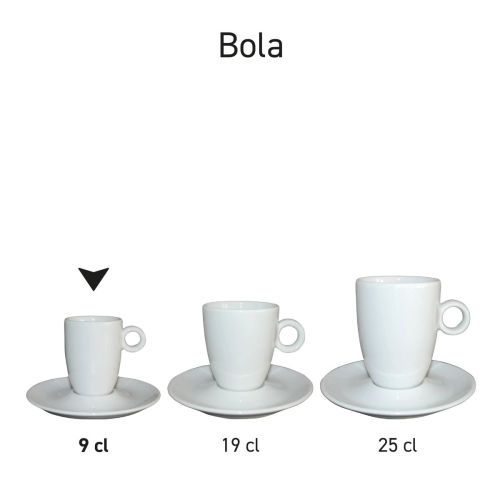 Serieoverzicht van Bola espressoservies hoog wit, gepresenteerd als Bola-serie. Serieoverzicht van Bola espressoservies hoog wit, gepresenteerd als Bola-serie.