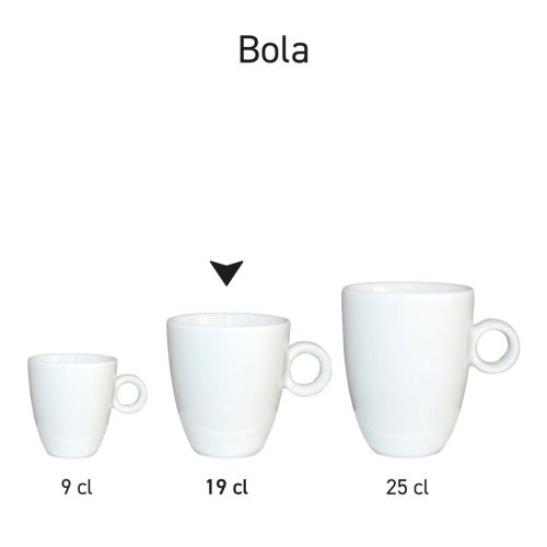 Bola Koffie Kop hoog wit 19 cl. bedrukken