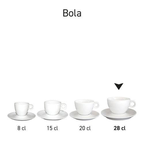 Serieoverzicht van Bola koffie verkeerd sets 28 cl. porselein als onderdeel van een servieslijn. Serieoverzicht van Bola koffie verkeerd sets 28 cl. porselein als onderdeel van een servieslijn.