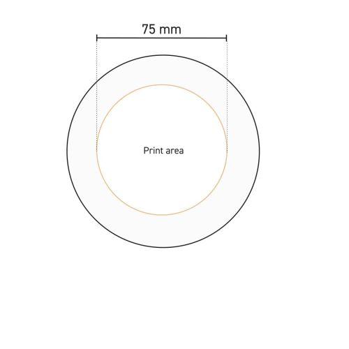 Technische werktekening met drukgebied voor logo’s op het Basic bord 15 cm porselein. Technische werktekening met drukgebied voor logo’s op het Basic bord 15 cm porselein.