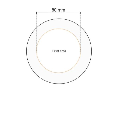 Technische tekening van het drukgebied op het porseleinen bord Basic 20 cm. Technische tekening van het drukgebied op het porseleinen bord Basic 20 cm.
