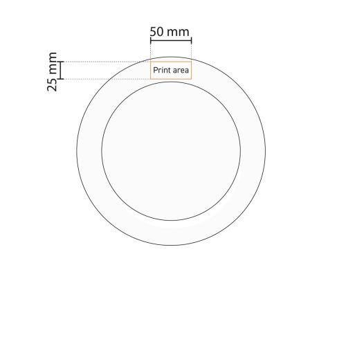 Technische werktekening met drukgebied gemarkeerd op het Bord Princip 19 cm porselein. Technische werktekening met drukgebied gemarkeerd op het Bord Princip 19 cm porselein.