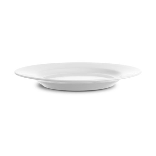 Zijaanzicht van het porseleinen Bord Princip 21 cm met subtiel opstaande rand.