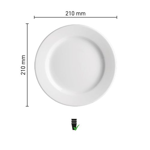 Infographic met afmetingen van het Bord Princip 21 cm porselein, zoals doorsnede en hoogte. Infographic met afmetingen van het Bord Princip 21 cm porselein, zoals doorsnede en hoogte.