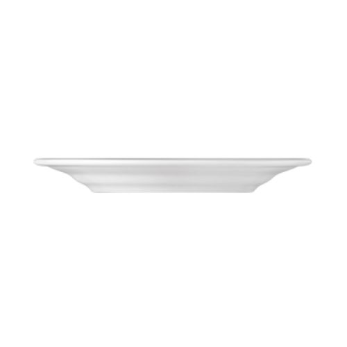 Zijaanzicht van het porseleinen Bord Princip 21 cm met subtiel opstaande rand. Zijaanzicht van het porseleinen Bord Princip 21 cm met subtiel opstaande rand.