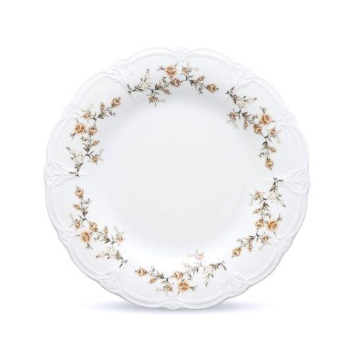 Ivoor-bruin porseleinen bord Retro van 21,5 cm