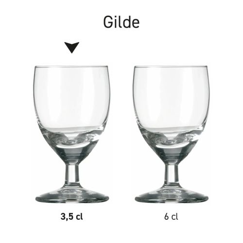 Serie borrelglazen Gilde van glas, overzicht van modellen naast elkaar. Serie borrelglazen Gilde van glas, overzicht van modellen naast elkaar.