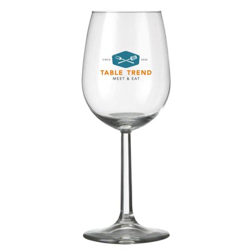 Vooraanzicht van Bouquet wijnglas 45 cl. met TableTrend-logo in meerdere kleuren gedrukt. Vooraanzicht van Bouquet wijnglas 45 cl. met TableTrend-logo in meerdere kleuren gedrukt.