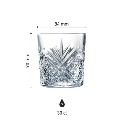 Infographic toont exacte afmetingen van het Broadway Tumbler glas 30 cl. in overzichtelijk schema. Infographic toont exacte afmetingen van het Broadway Tumbler glas 30 cl. in overzichtelijk schema.