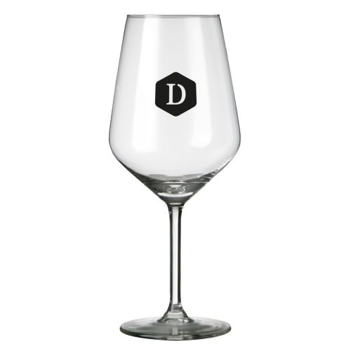Carre wijnglas 53 cl. bedrukt met een enkelkleurig DailyDrinks-logo op het voorvlak. Carre wijnglas 53 cl. bedrukt met een enkelkleurig DailyDrinks-logo op het voorvlak.