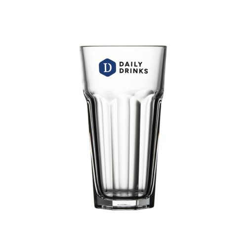 Casablanca Latte Hoog glas 28,5 cl. met meerkleurige logo-opdruk van DailyDrinks op de voorzijde. Casablanca Latte Hoog glas 28,5 cl. met meerkleurige logo-opdruk van DailyDrinks op de voorzijde.
