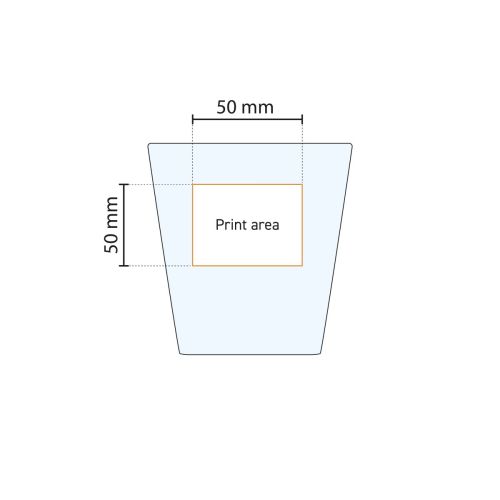 City glas 19 cl. met drukgebied visueel aangegeven in technische werktekening voor bedrukking. City glas 19 cl. met drukgebied visueel aangegeven in technische werktekening voor bedrukking.