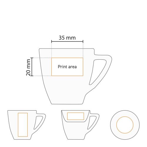 Serie Classic Espresso koppen 7 cl. in wit porselein, gepresenteerd in uniforme reeks. Serie Classic Espresso koppen 7 cl. in wit porselein, gepresenteerd in uniforme reeks.