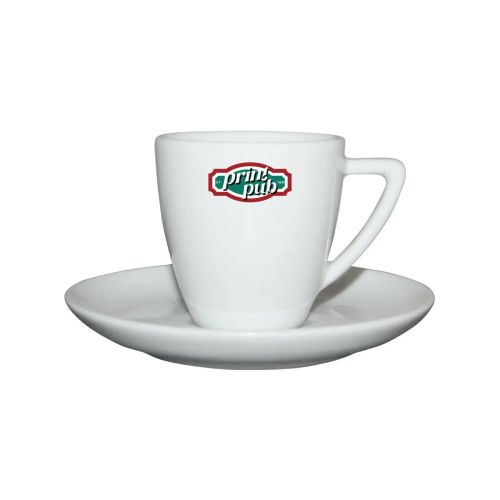 Classic Koffie wit 15 cl. set bedrukt met meerkleurig PrintPub-logo aan de voorkant. Classic Koffie wit 15 cl. set bedrukt met meerkleurig PrintPub-logo aan de voorkant.