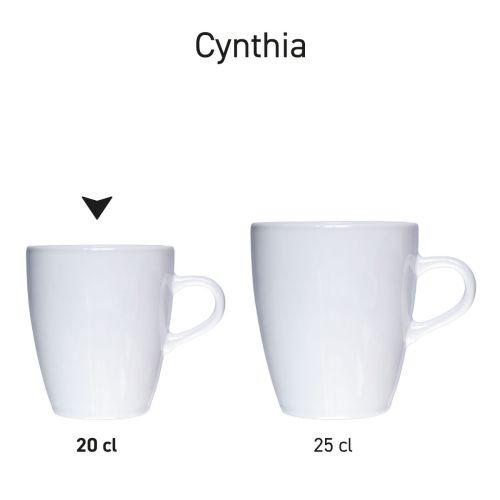 Cynthia mok wit 20 cl. bedrukken