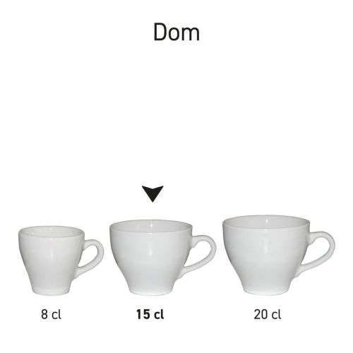 Overzicht van meerdere Dom Koffie koppen gepresenteerd als uniforme serie in porselein. Overzicht van meerdere Dom Koffie koppen gepresenteerd als uniforme serie in porselein.