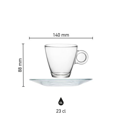 Infographic toont afmetingen van Easy Bar Cappuccino 23 cl. SET met maataanduidingen. Infographic toont afmetingen van Easy Bar Cappuccino 23 cl. SET met maataanduidingen.