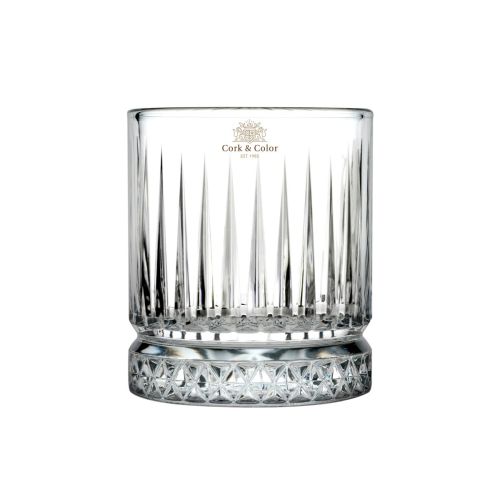 Glazen whiskyglas 21 cl. met meerkleurig CorkColor-logo op het vooraanzicht. Glazen whiskyglas 21 cl. met meerkleurig CorkColor-logo op het vooraanzicht.