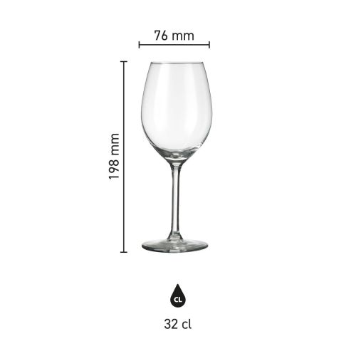 Infographic toont de precieze afmetingen van het Esprit wijnglas 32 cl. in millimeters. Infographic toont de precieze afmetingen van het Esprit wijnglas 32 cl. in millimeters.