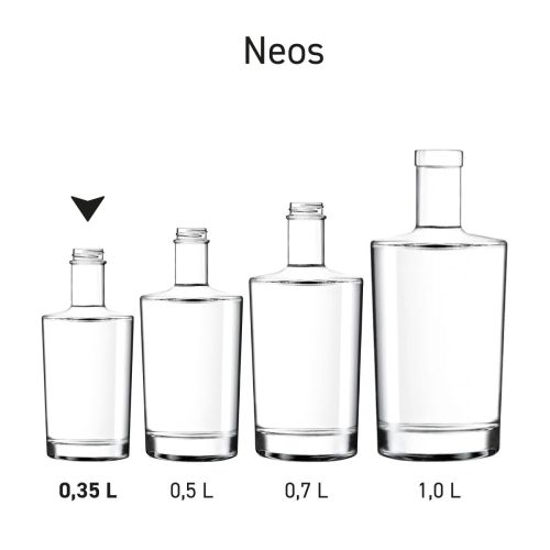 Serie Neos flessen gepresenteerd in meerdere maten als onderdeel van de Neos-serie. Serie Neos flessen gepresenteerd in meerdere maten als onderdeel van de Neos-serie.