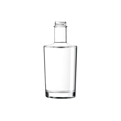 Vooraanzicht van de glazen Fles Neos 0,35 liter met rechte vorm en smalle hals. Vooraanzicht van de glazen Fles Neos 0,35 liter met rechte vorm en smalle hals.