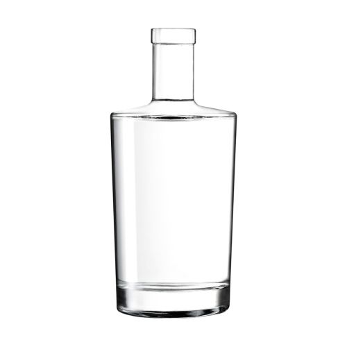 Fles Neos 0,7 liter in glas met rechte vorm en lange hals, weergegeven in vooraanzicht. Fles Neos 0,7 liter in glas met rechte vorm en lange hals, weergegeven in vooraanzicht.