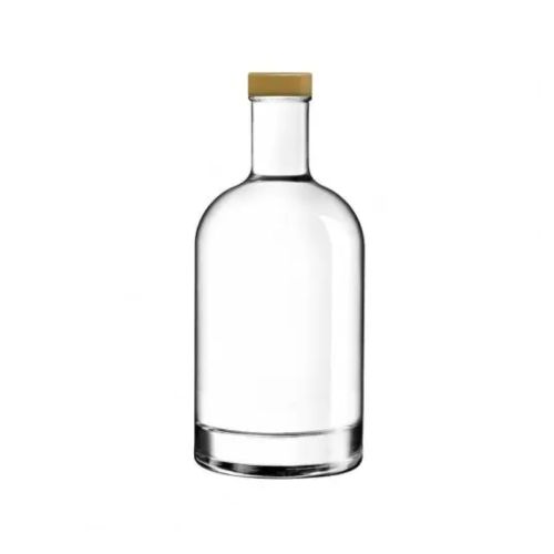 Fles Oslo 0,5 liter van helder glas met een gouden dop in recht vooraanzicht zonder opdruk. Fles Oslo 0,5 liter van helder glas met een gouden dop in recht vooraanzicht zonder opdruk.