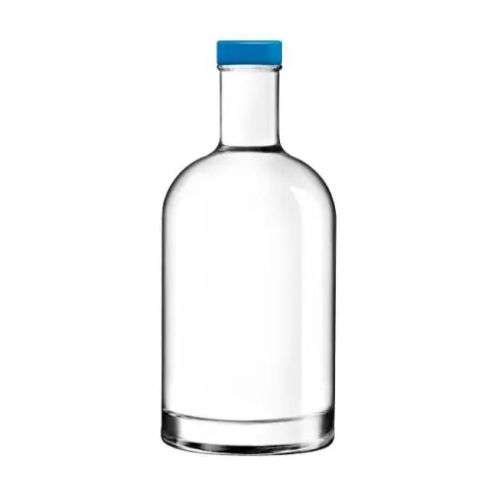 Fles Oslo 0,7 liter in vooraanzicht met blauwe dop of bedrukking zichtbaar. Fles Oslo 0,7 liter in vooraanzicht met blauwe dop of bedrukking zichtbaar.