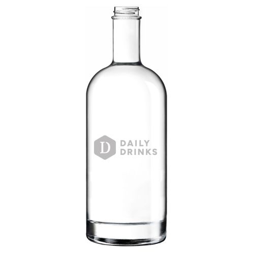Gravure van DailyDrinks-logo zichtbaar op vooraanzicht glazen fles Oslo 1,0 liter. Gravure van DailyDrinks-logo zichtbaar op vooraanzicht glazen fles Oslo 1,0 liter.