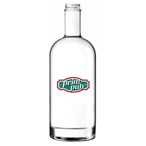 PrintPub-logo in meerkleurendruk zichtbaar op voorzijde van Fles Oslo 1,0 liter glas. PrintPub-logo in meerkleurendruk zichtbaar op voorzijde van Fles Oslo 1,0 liter glas.