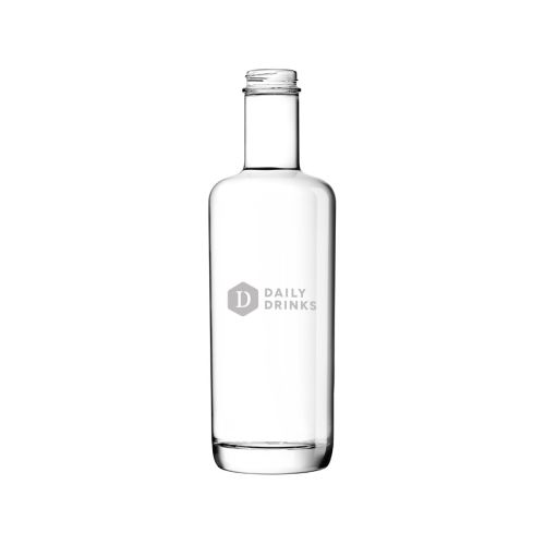Gravure van het DailyDrinks-logo op het vooraanzicht van een glazen fles Oxygen 0,5 liter. Gravure van het DailyDrinks-logo op het vooraanzicht van een glazen fles Oxygen 0,5 liter.
