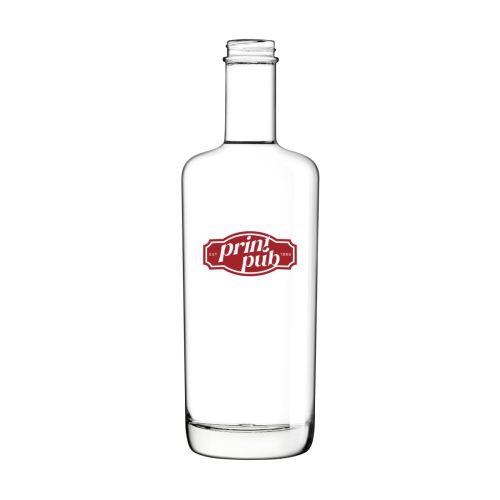 Logo van PrintPub in één kleur gedrukt op de voorkant van glazen fles Oxygen 0,7 liter. Logo van PrintPub in één kleur gedrukt op de voorkant van glazen fles Oxygen 0,7 liter.