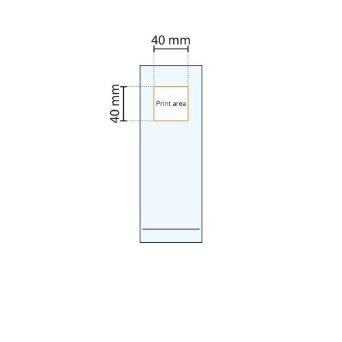 Technische werktekening toont drukgebied voor personalisatie op Islande 31 cl glas. Technische werktekening toont drukgebied voor personalisatie op Islande 31 cl glas.