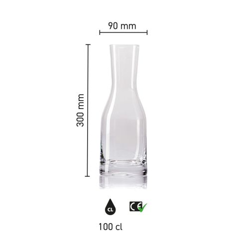 Infographic toont hoogte, breedte en inhoud van de karaf Le Marc 100 cl. in overzichtelijke maatvoering. Infographic toont hoogte, breedte en inhoud van de karaf Le Marc 100 cl. in overzichtelijke maatvoering.