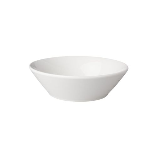 Porseleinen kom Mammoet Neo Budgetline 15,5 cm in vooraanzicht met glad oppervlak en ronde rand. Porseleinen kom Mammoet Neo Budgetline 15,5 cm in vooraanzicht met glad oppervlak en ronde rand.