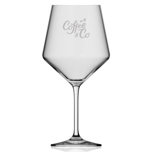 Melody wijnglas 72 cl met CoffeeCo-logo als fijne glasgravure op de voorzijde aangebracht.