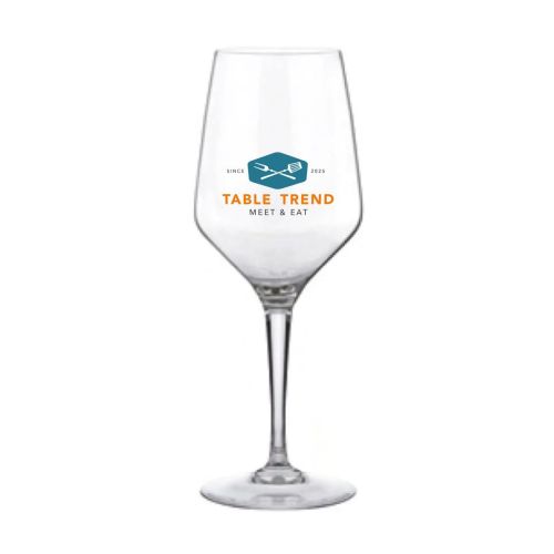 Mencia wijnglas 44 cl. met tweekleurig TableTrend-logo gecentreerd op de voorzijde. Mencia wijnglas 44 cl. met tweekleurig TableTrend-logo gecentreerd op de voorzijde.