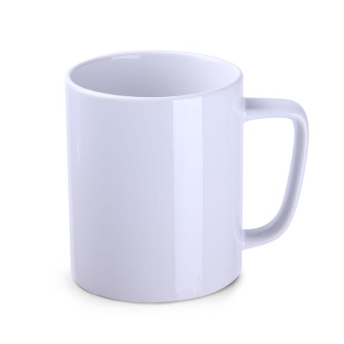 Witte mok Tommy Classic van 31 cl in vooraanzicht, met rechte wand en klassiek keramisch ontwerp. Witte mok Tommy Classic van 31 cl in vooraanzicht, met rechte wand en klassiek keramisch ontwerp.