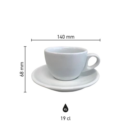 Infographic met afmetingen van Style Cappuccino 19 cl SET porselein, inclusief diameter en hoogte. Infographic met afmetingen van Style Cappuccino 19 cl SET porselein, inclusief diameter en hoogte.