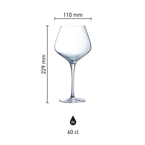 Infographic met productafmetingen van het Sublym gin-tonicglas 60 cl, met hoogte en diameter. Infographic met productafmetingen van het Sublym gin-tonicglas 60 cl, met hoogte en diameter.