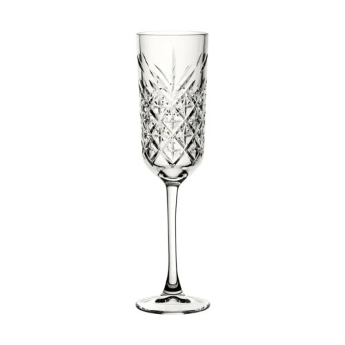 Frontale weergave van de Timeless champagneflute 17,5 cl. in transparant glas met smalle kelk. Frontale weergave van de Timeless champagneflute 17,5 cl. in transparant glas met smalle kelk.
