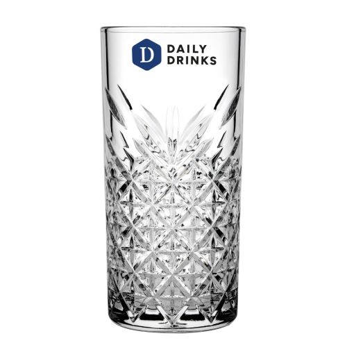 DailyDrinks-logo in meerdere kleuren bedrukt op het voorvlak van het Timeless glas 45 cl. DailyDrinks-logo in meerdere kleuren bedrukt op het voorvlak van het Timeless glas 45 cl.