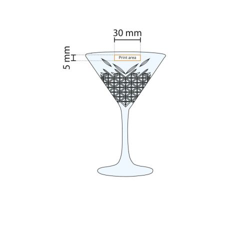 Gedetailleerde werktekening geeft exact drukvlak weer op het glas 23 cl. Gedetailleerde werktekening geeft exact drukvlak weer op het glas 23 cl.