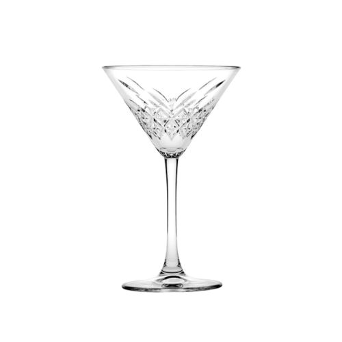 Vooraanzicht van Timeless Martini glas 23 cl. met brede kelk en fijne glasstructuur. Vooraanzicht van Timeless Martini glas 23 cl. met brede kelk en fijne glasstructuur.